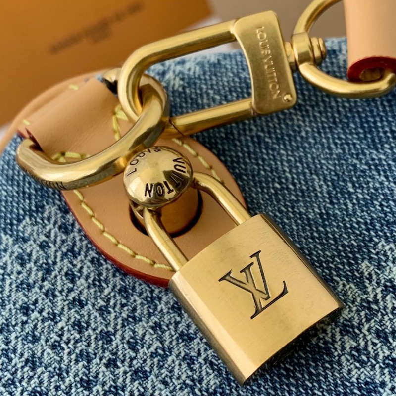 L0*is V*t0n The new SPEEDY 25bandouli ère tannin denim handbag  N40700  Size：25*15*15cm