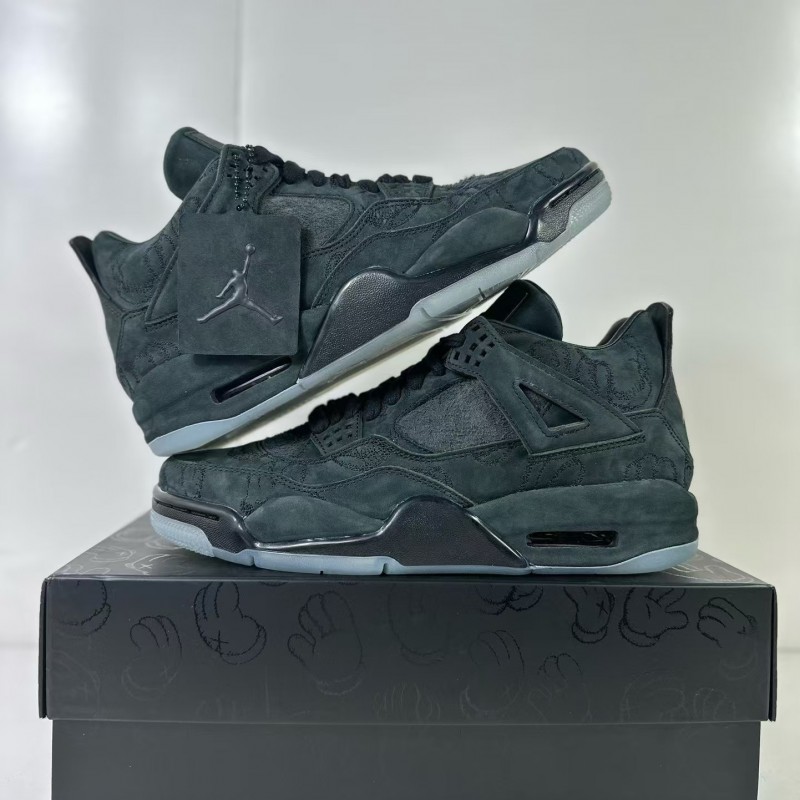Jordan Air Jordan 4 retro kaws suede lightweight wear-resistant non-slip mid-top