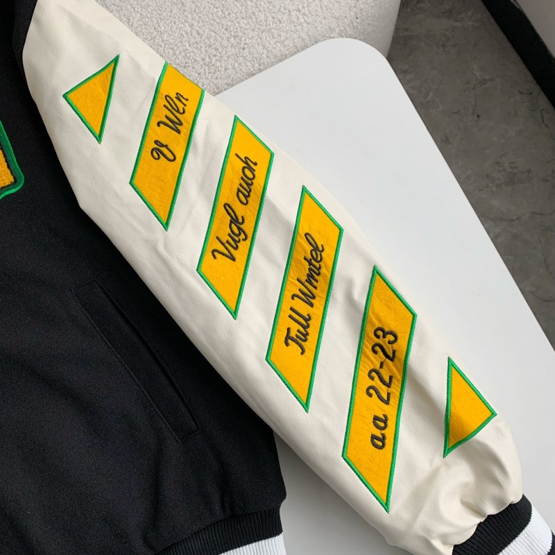 OFF-WHITE FW22 Logo embroidered single-breasted Baseball uniform