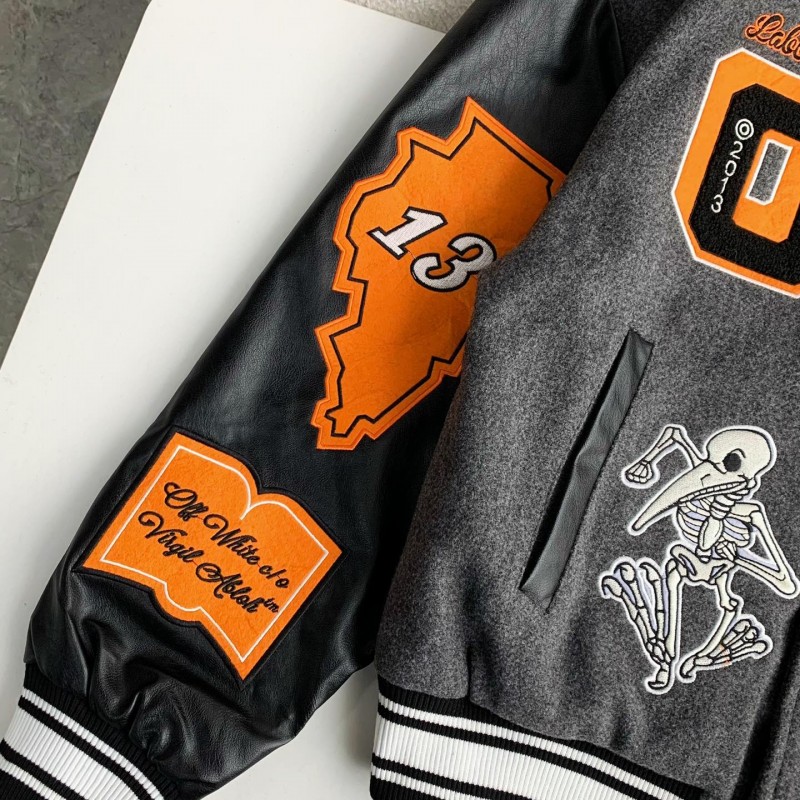 OFF-WHITE FW21 Alphabet pattern Baseball uniform