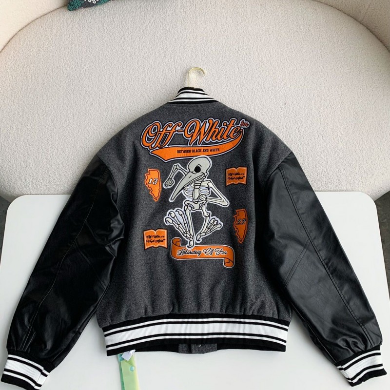 OFF-WHITE FW21 Alphabet pattern Baseball uniform