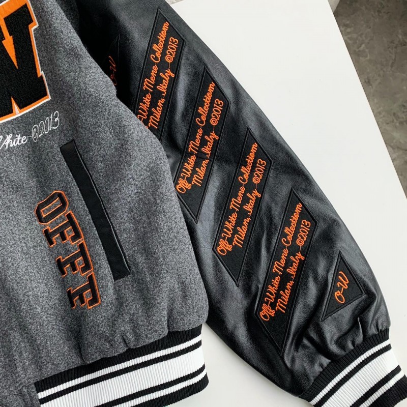 OFF-WHITE FW21 Alphabet pattern Baseball uniform