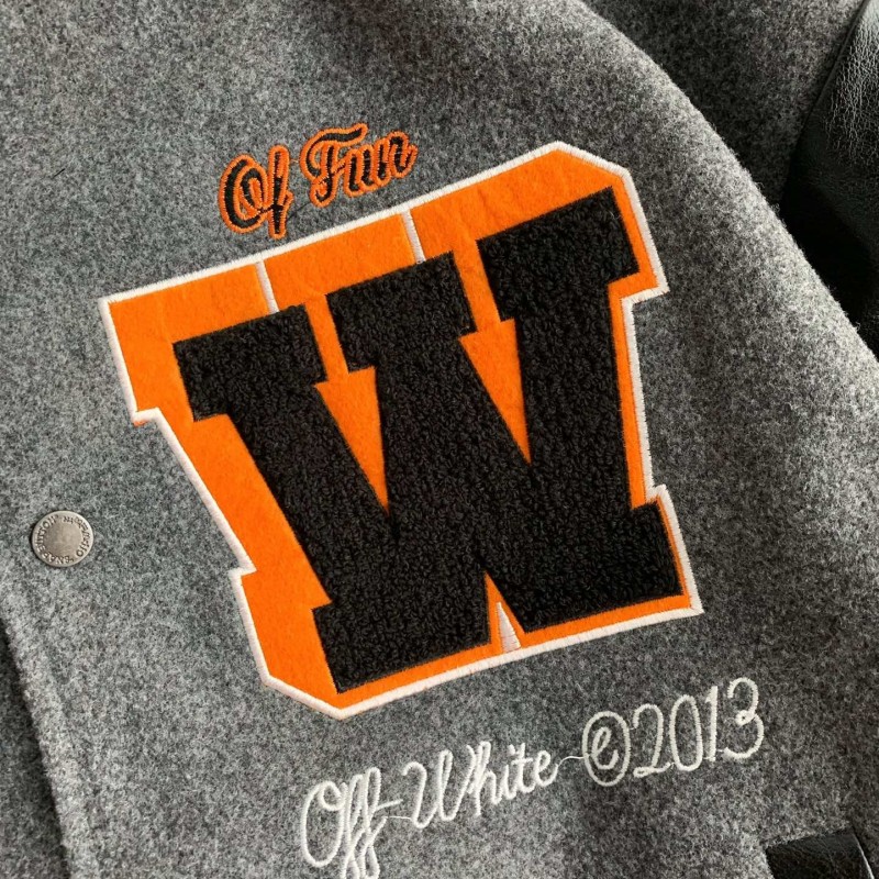OFF-WHITE FW21 Alphabet pattern Baseball uniform