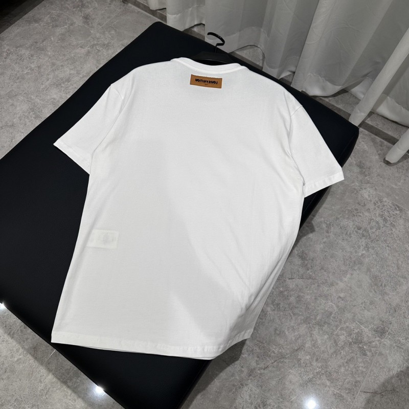 L0*is V*t0n 24ss pearl lettering embroidered round neck T-shirt