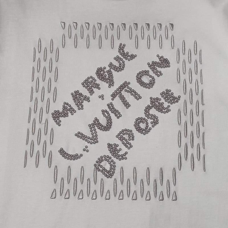 L0*is V*t0n 24ss pearl lettering embroidered round neck T-shirt