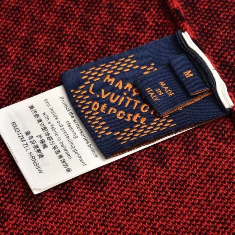 L0*is V*t0n 24fw black and red checkered jacquard crew neck sweater