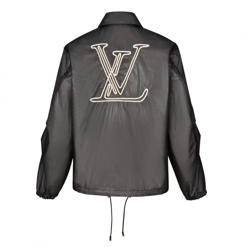 L0*is V*t0n 24ss nautical collection transparent drawstring jacket with embroidered logo