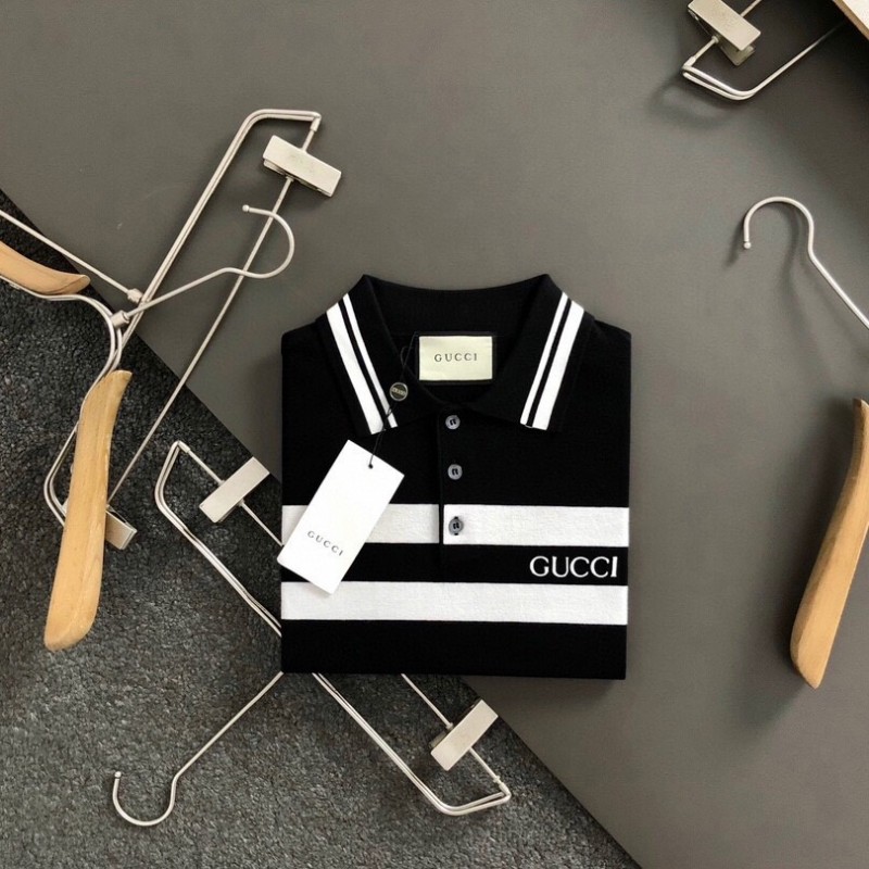 G*u*i 24 fall and winter new black and white stripes t-shirt