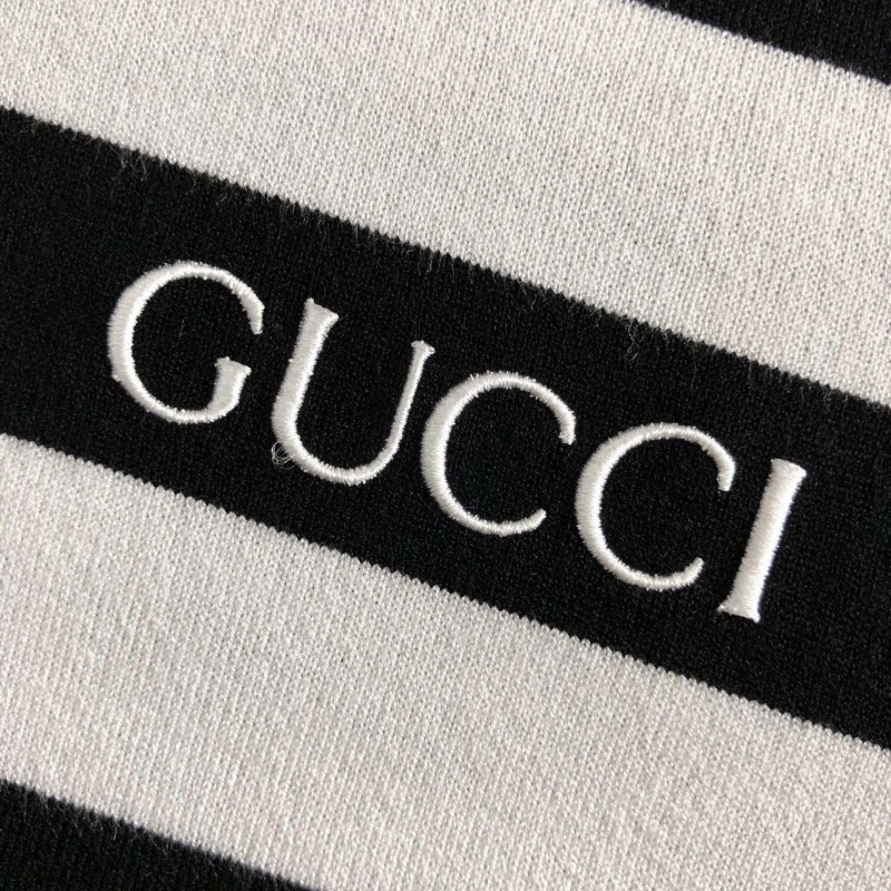 G*u*i 24 fall and winter new black and white stripes t-shirt