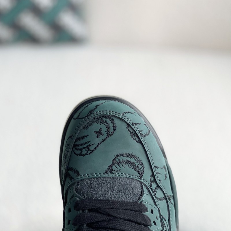 Jordan Air Jordan 4 retro kaws suede lightweight wear-resistant non-slip mid-top