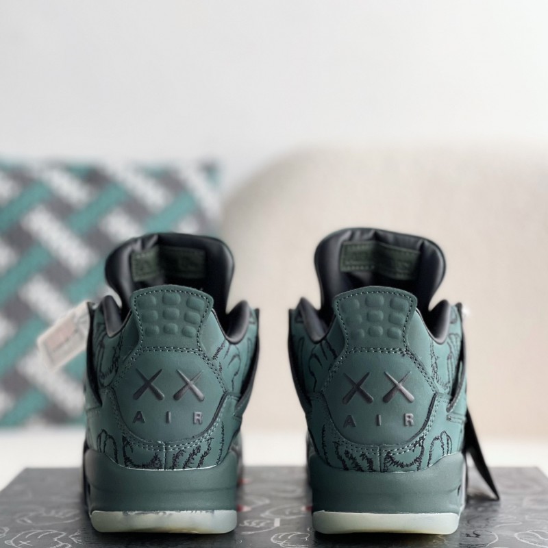 Jordan Air Jordan 4 retro kaws suede lightweight wear-resistant non-slip mid-top