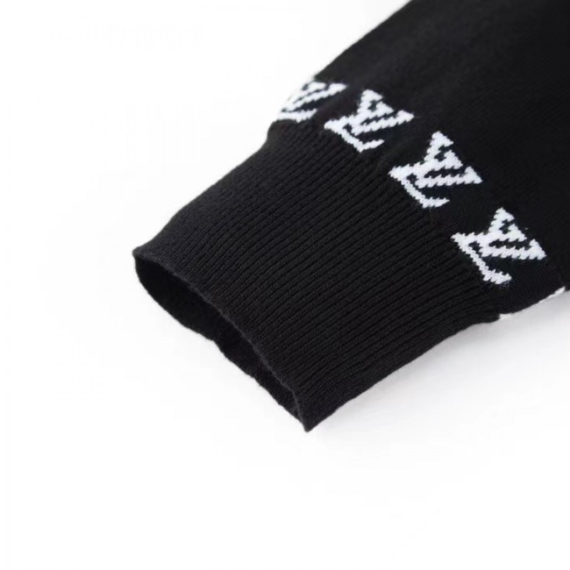 L0*is V*t0n monogrammed wool bottoming sweater