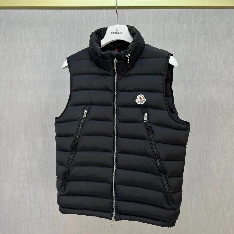 Moncler new albyt oblique zipper hidden hood stand collar vest