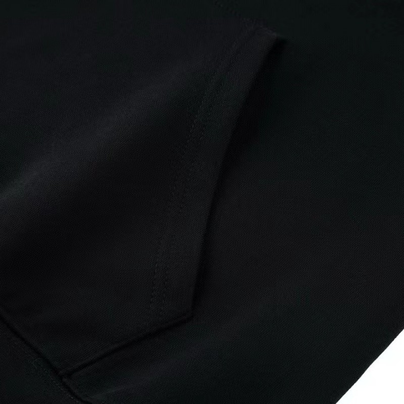 Pra*a leather label fleece hoodie