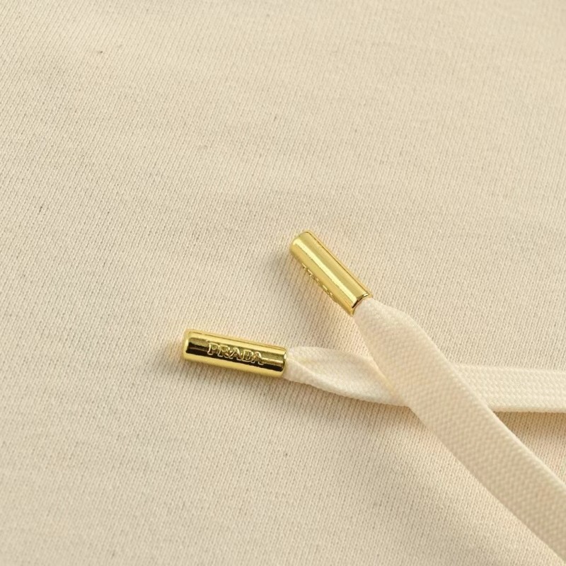 Pra*a Apricot triangle logo hooded sweatshirt