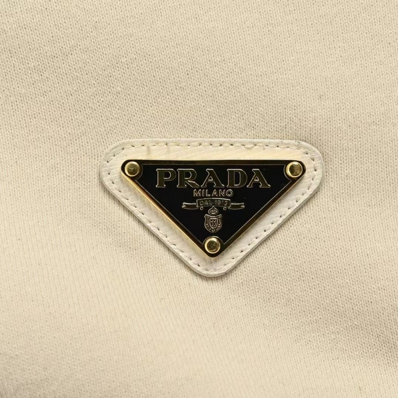 Pra*a Apricot triangle logo hooded sweatshirt