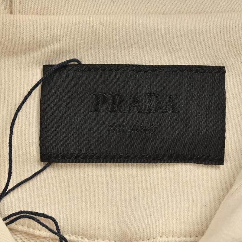 Pra*a Apricot triangle logo hooded sweatshirt