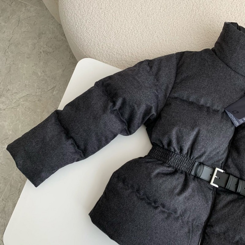 Pra*a logo stand collar down jacket