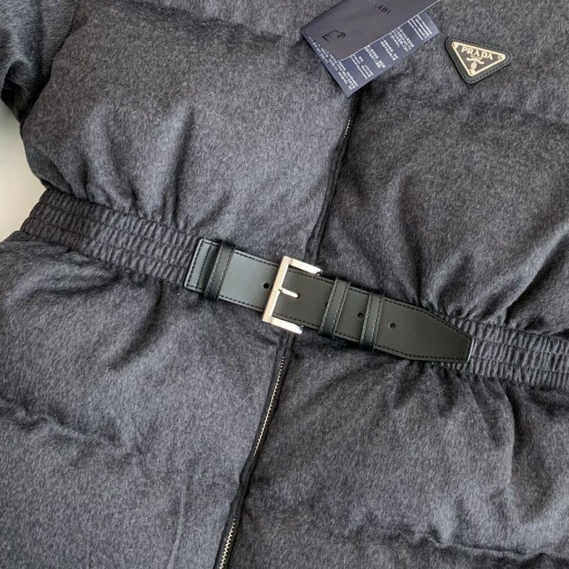 Pra*a logo stand collar down jacket