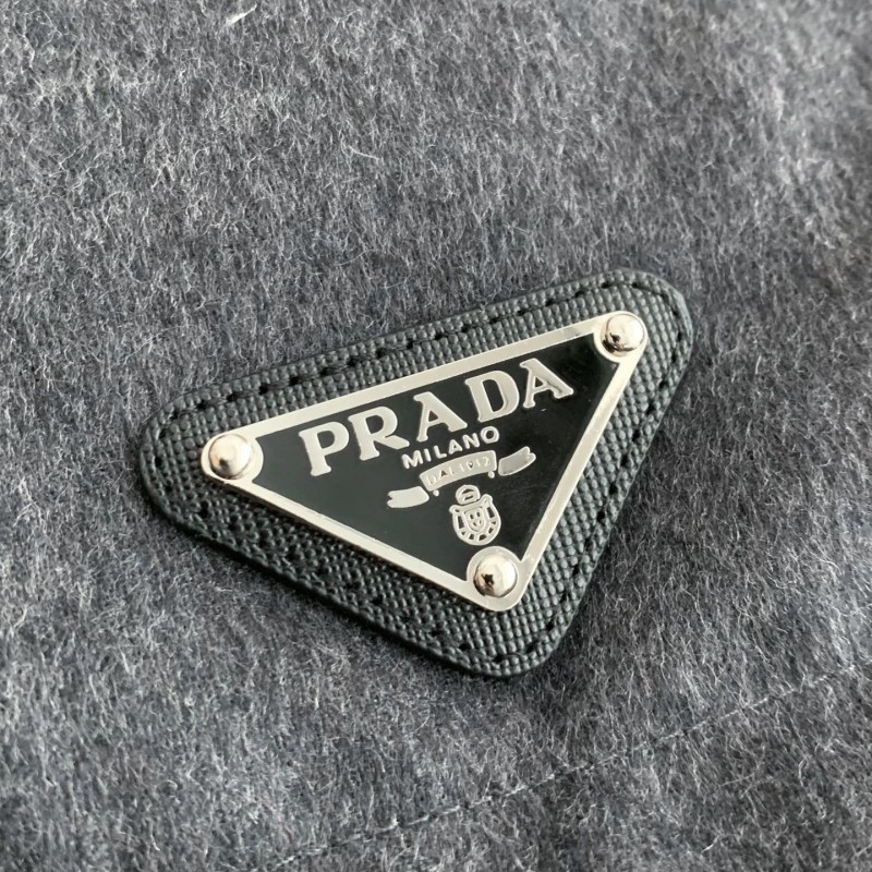 Pra*a logo stand collar down jacket