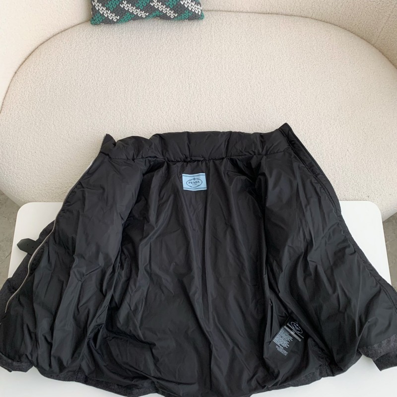 Pra*a logo stand collar down jacket