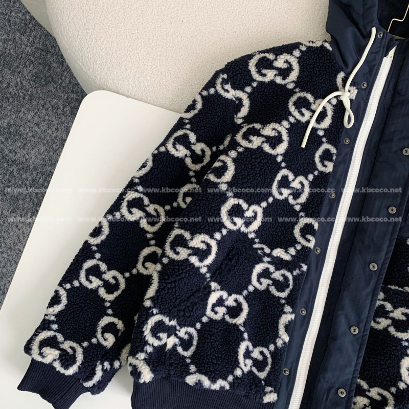 G*u*i Jacquard Lambswool Hooded Jacket