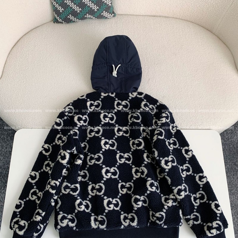 G*u*i Jacquard Lambswool Hooded Jacket