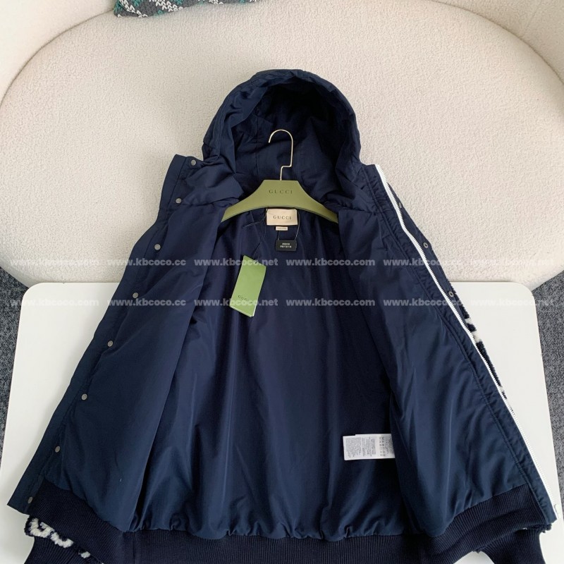 G*u*i Jacquard Lambswool Hooded Jacket