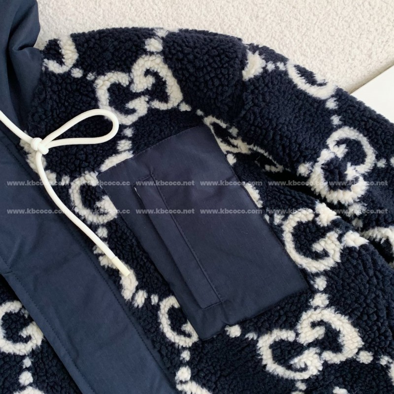 G*u*i Jacquard Lambswool Hooded Jacket