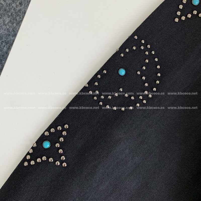 LV turquoise rivet denim jacket