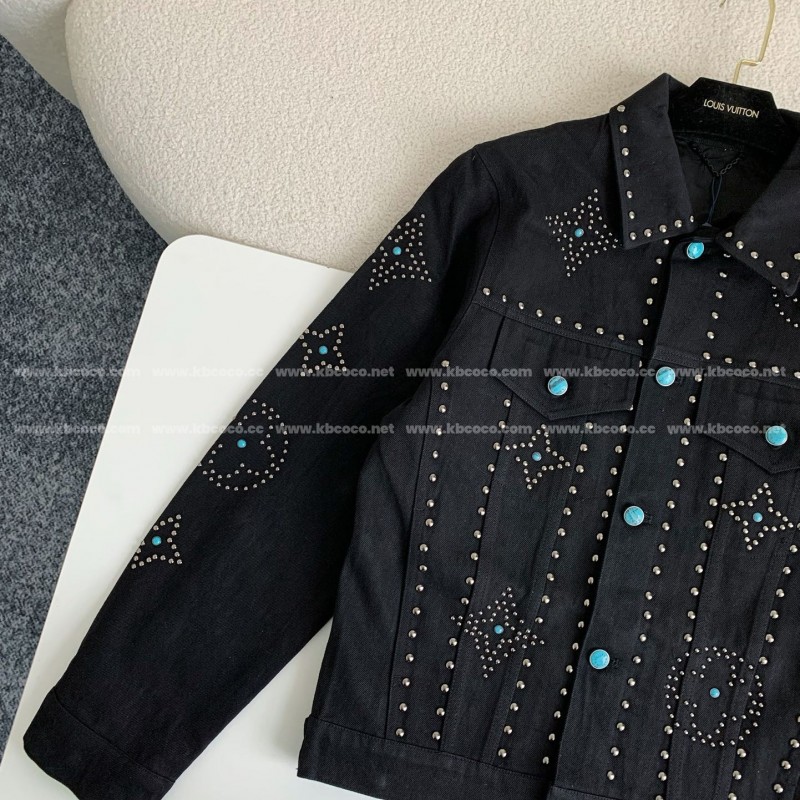 LV turquoise rivet denim jacket