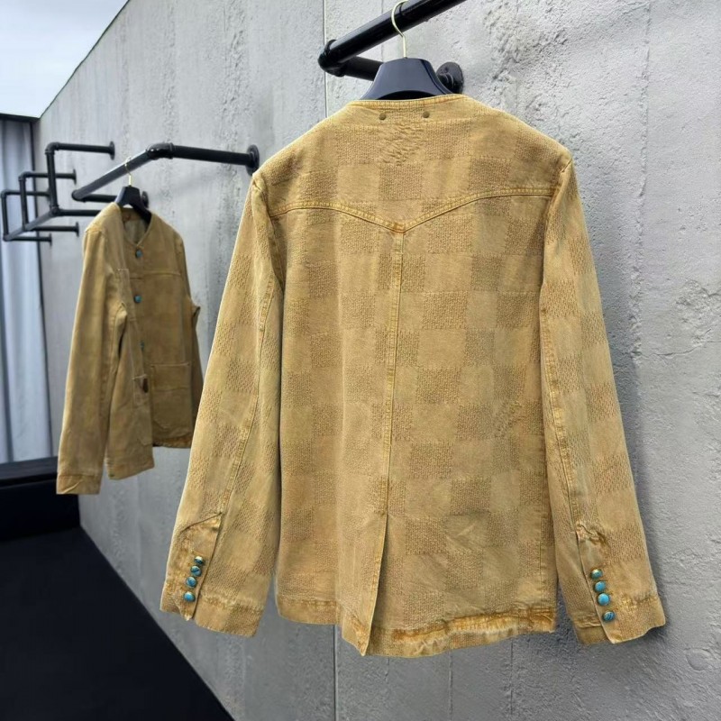 L0*is V*t0n Vintage Checkerboard Denim Jacket