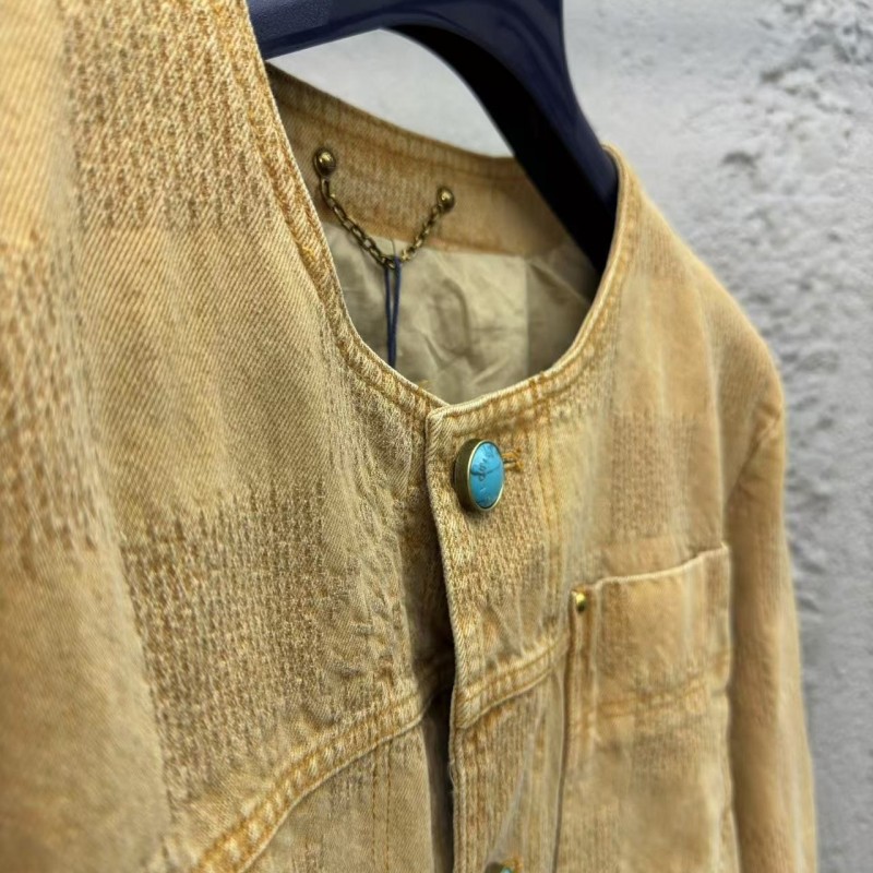 L0*is V*t0n Vintage Checkerboard Denim Jacket