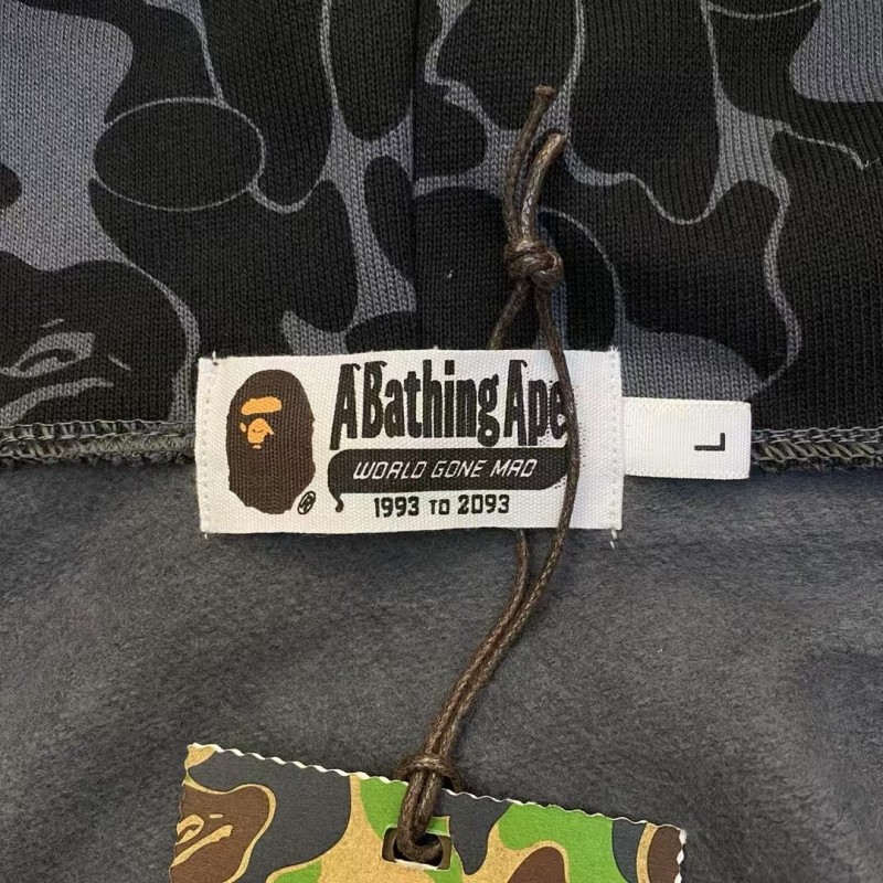 bape grey camouflage classic shark zipper sweatshirt