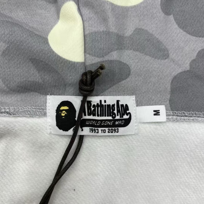 bape luminous camouflage laser shark hooded zip-up sweatshirt