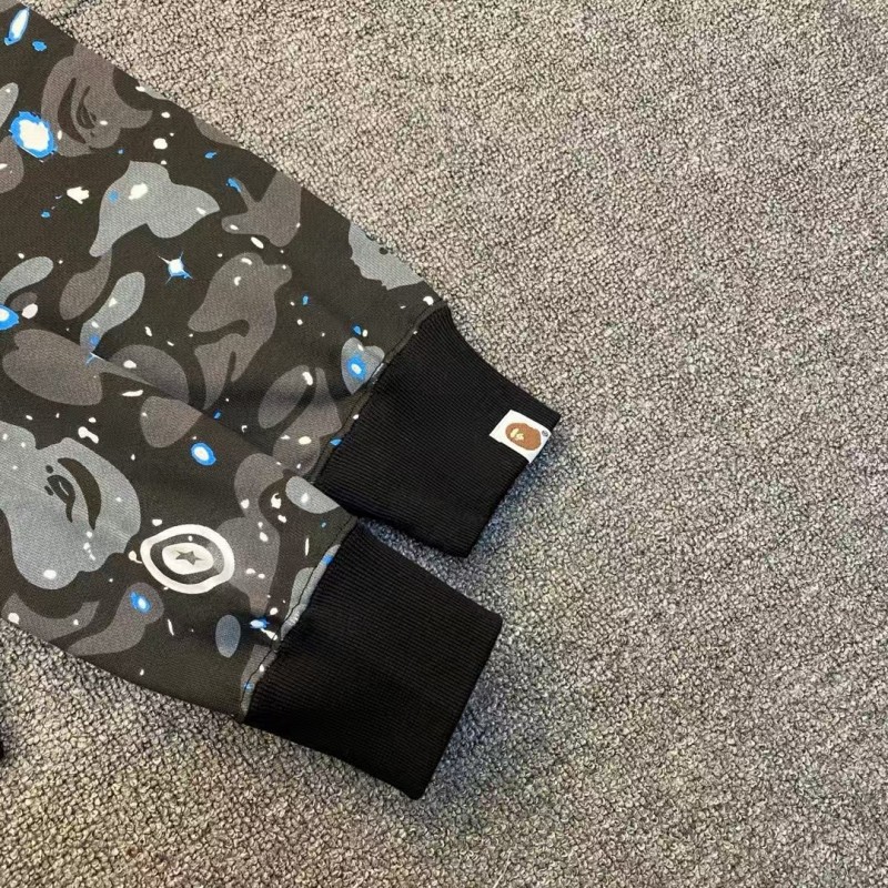 Bape luminous starry sky camouflage double-headed shark sweatshirt