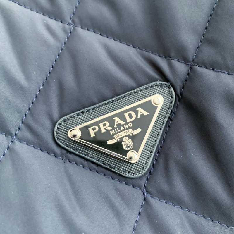 Pra*a SS24 Quilted single-breasted casual jacket