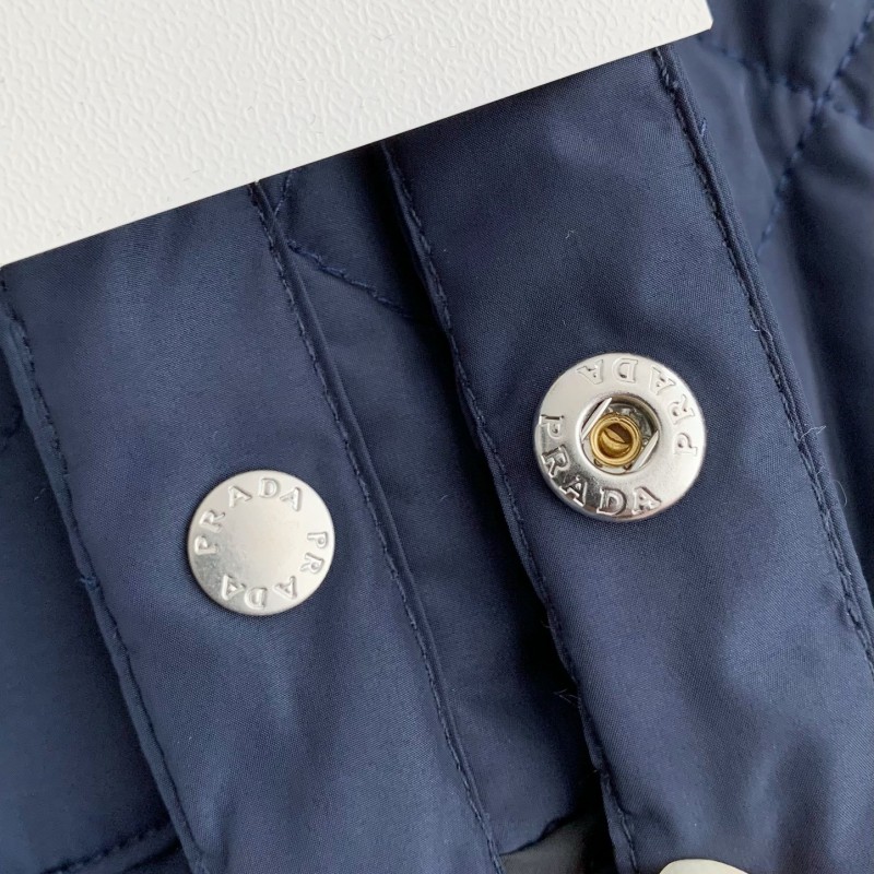 Pra*a SS24 Quilted single-breasted casual jacket