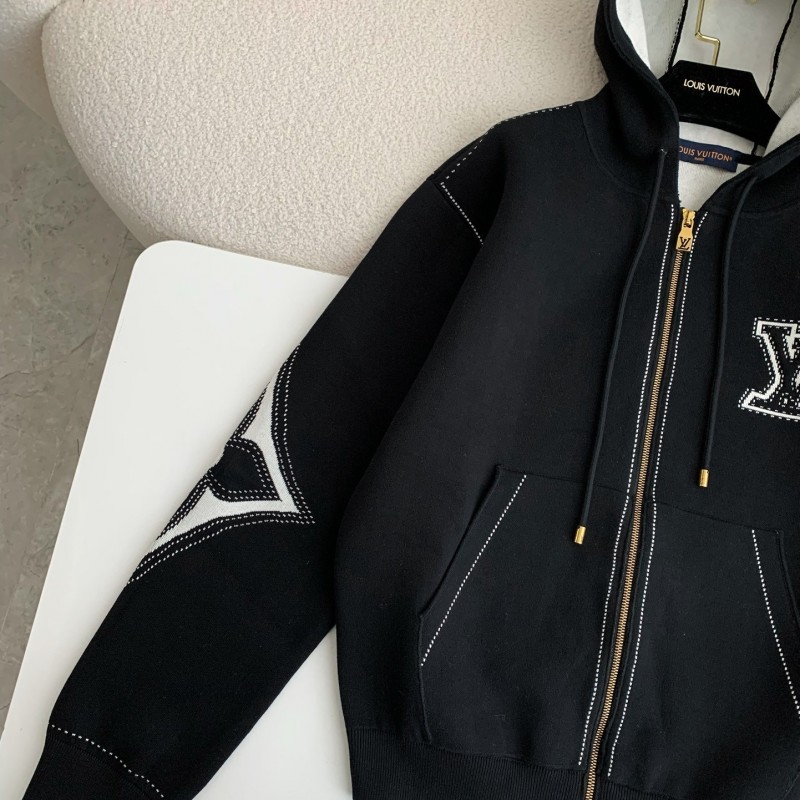 L0*is V*t0n SS24 Logo Inlaid flower zipper sweatshirt Jackets