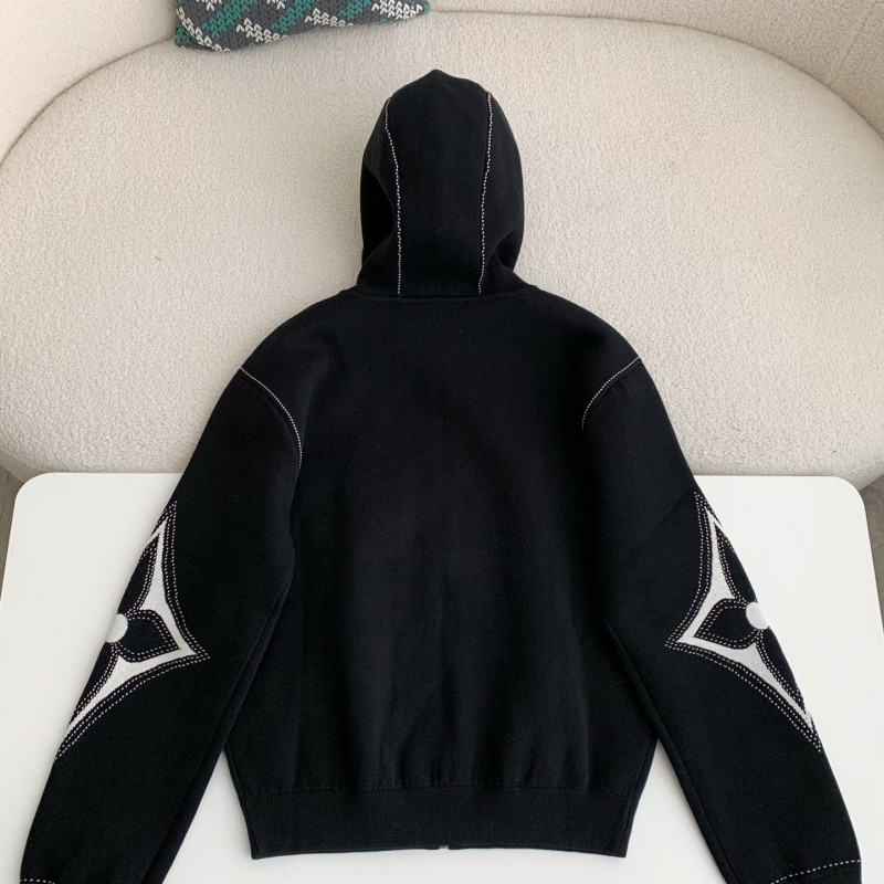 L0*is V*t0n SS24 Logo Inlaid flower zipper sweatshirt Jackets