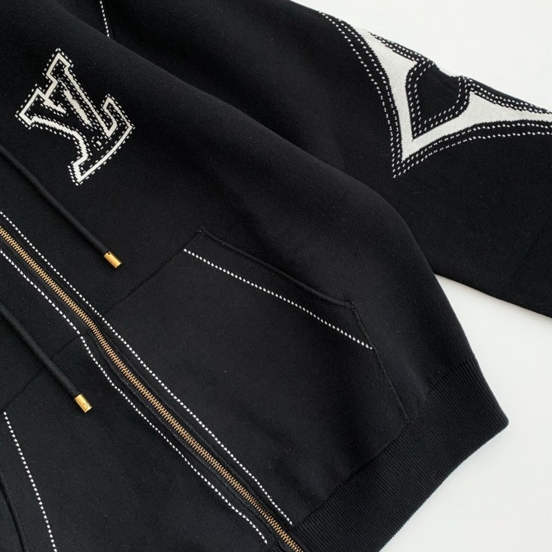 L0*is V*t0n SS24 Logo Inlaid flower zipper sweatshirt Jackets