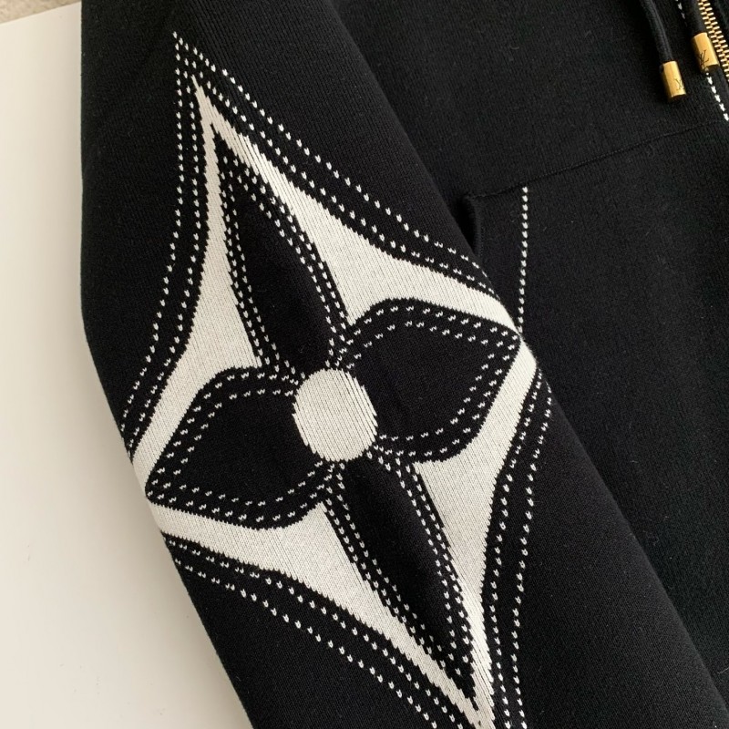 L0*is V*t0n SS24 Logo Inlaid flower zipper sweatshirt Jackets