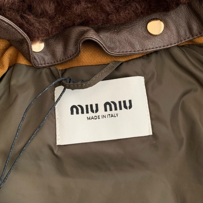 MIU MIU FW23 Letter embroidery casual cotton jacket