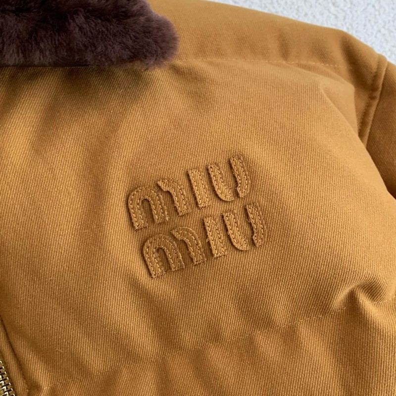 MIU MIU FW23 Letter embroidery casual cotton jacket