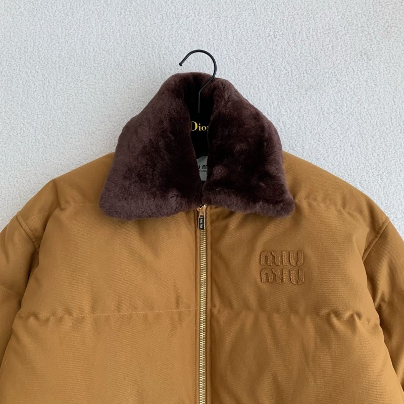 MIU MIU FW23 Letter embroidery casual cotton jacket