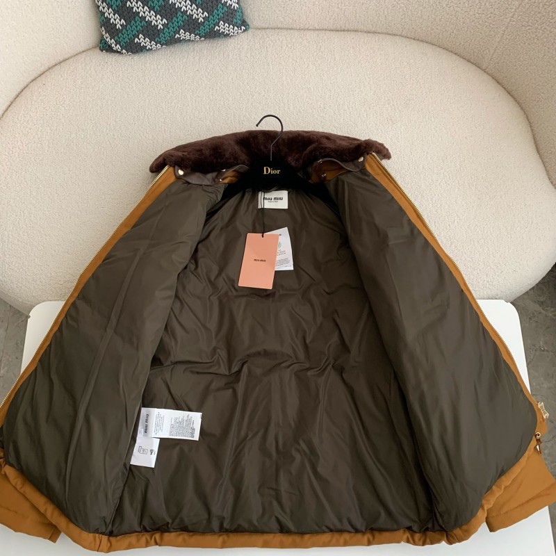 MIU MIU FW23 Letter embroidery casual cotton jacket