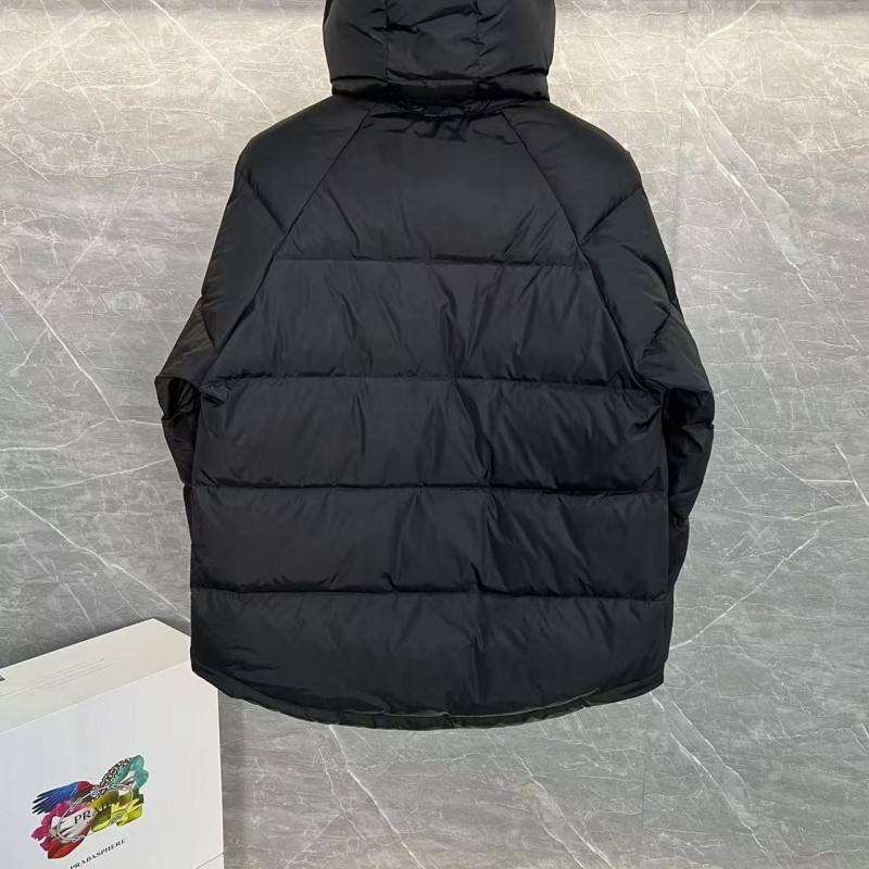 Pra*a RE-Nylon down jacket with detachable hood