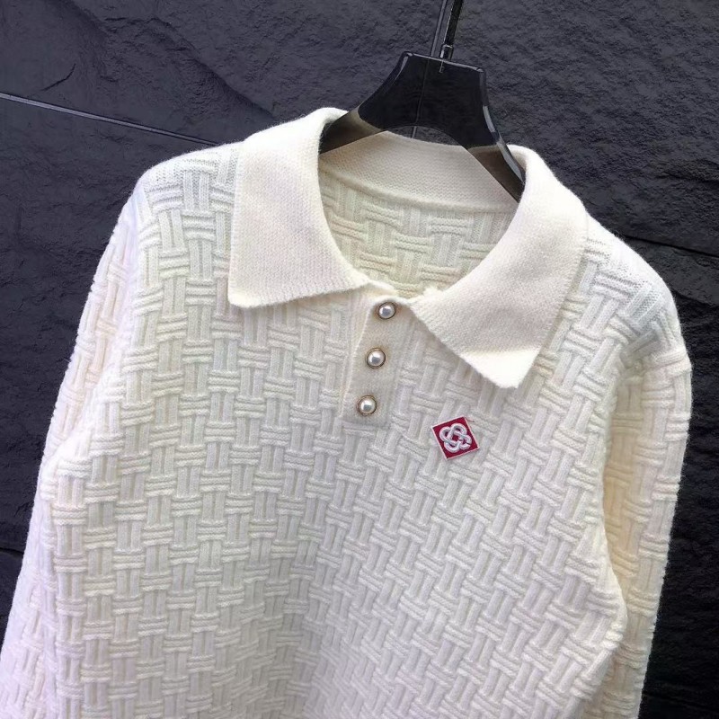casablanca2024 new polo knitted long sleeve