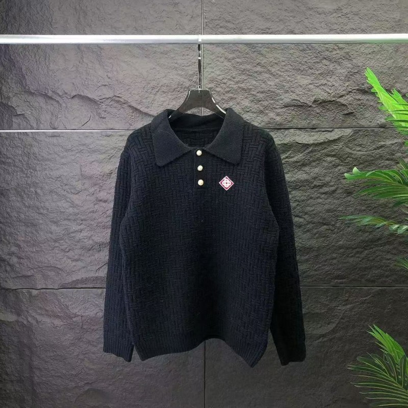 casablanca2024 new polo knitted long sleeve