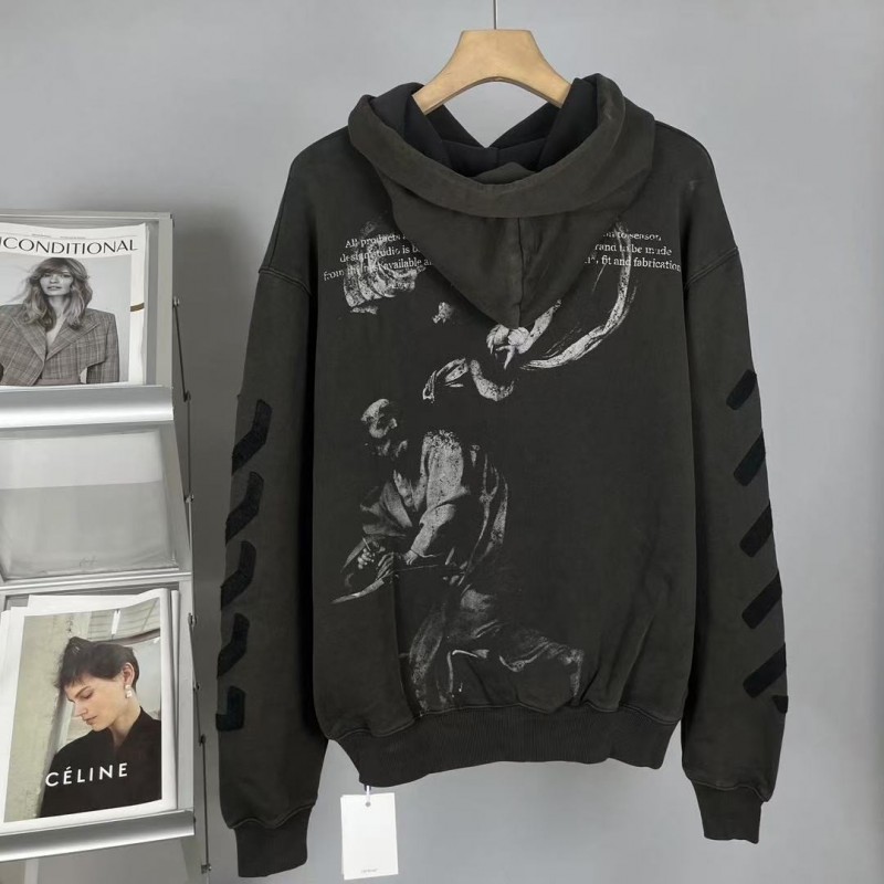offwhite washed old man religious hoodie